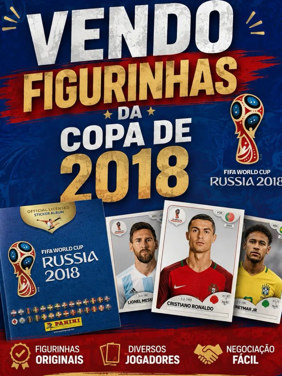 VENDO FIGURINHAS DA COPA DE 2018 (PROMOÇÃO IMPERDÍVEL)