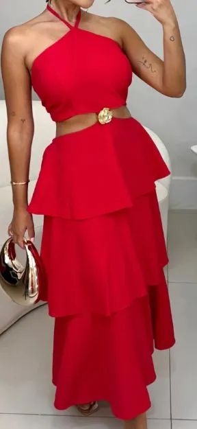 Vestido vermelho e roupas variadas desapegos  - Foto 2