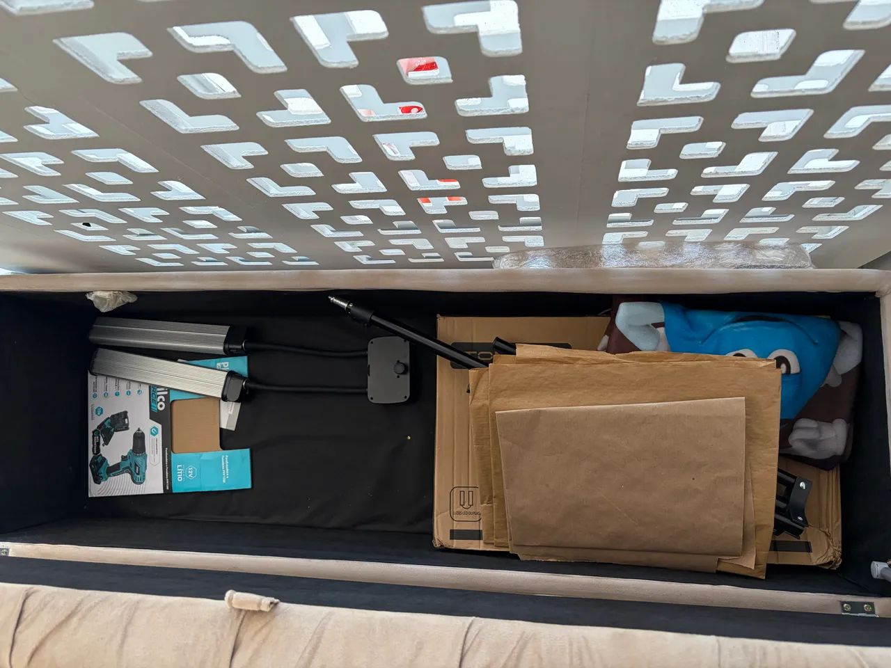 Recamier baú casal tecido capitonê - Foto 2