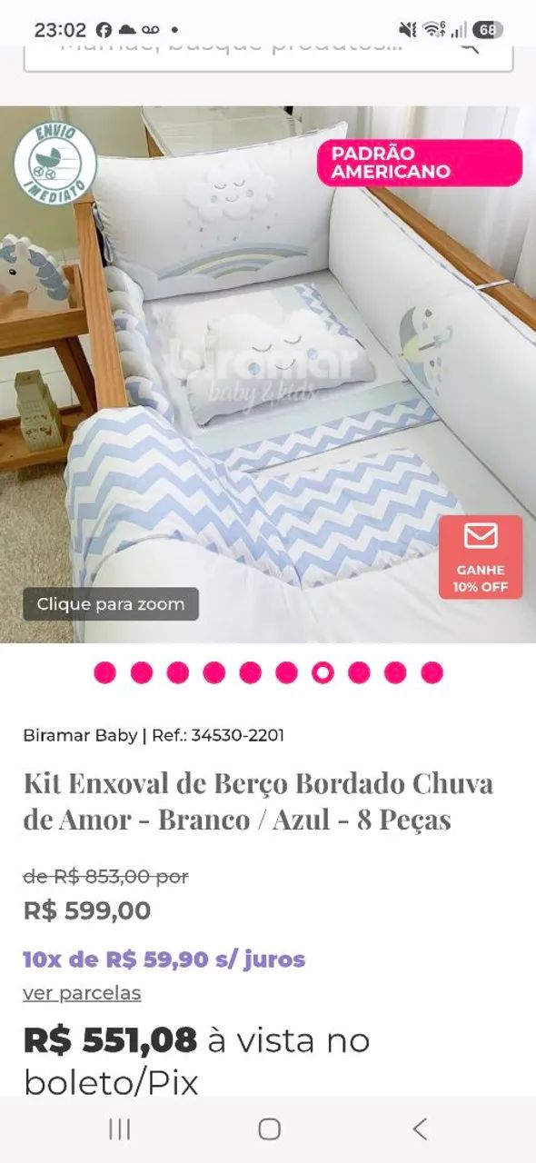 Kit Berço meninA + cadeirinha balanço 
