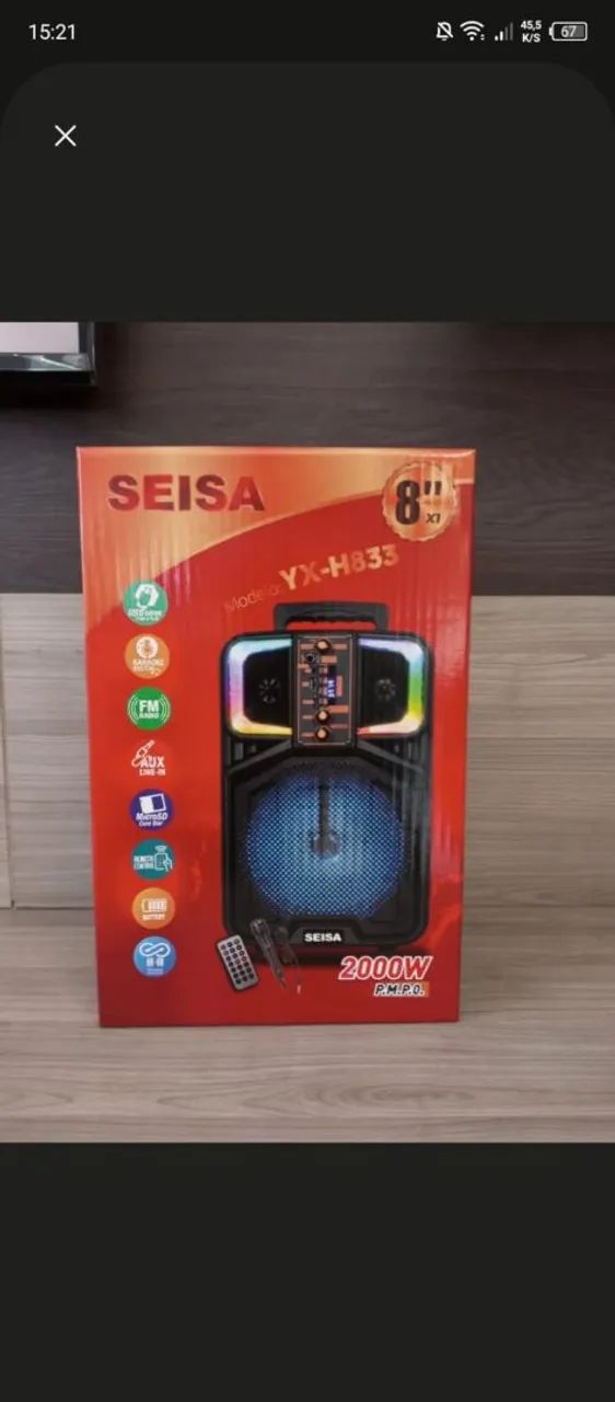 Caixa de som Seisa 2000w bluetooth  - Foto 4