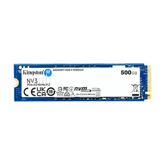 SSD Kingston NV3, 500 GB, M.2 2280, PCIe 4.0 x4, NVMe, Leitura: 5000 MB/s, Gravação: 3000 