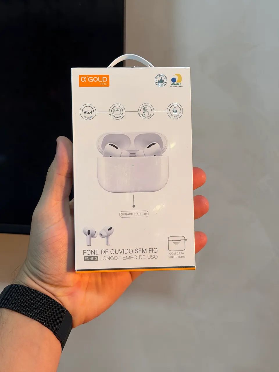 Fone de ouvido sem fio com borracha 
