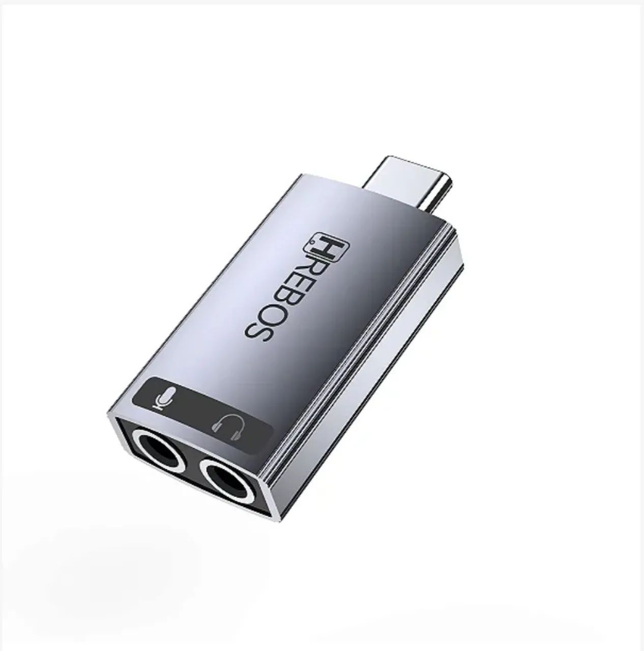 Placa de Som Externa Tipo C para Dual P3 (P2 3.5mm) Fone e Microfone - Hrebos  - Foto 2