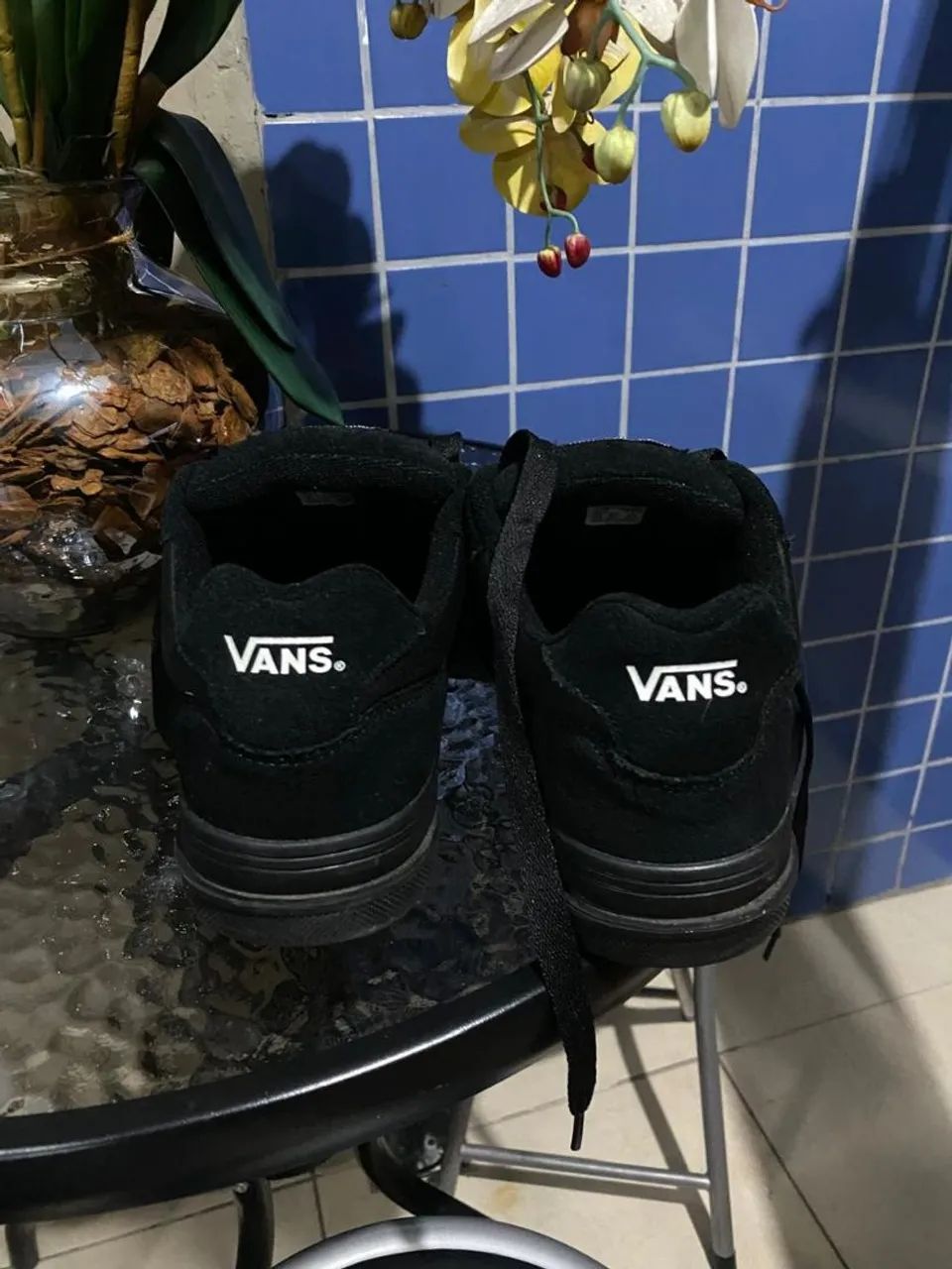 Tênis vans pulando Black white - Foto 3