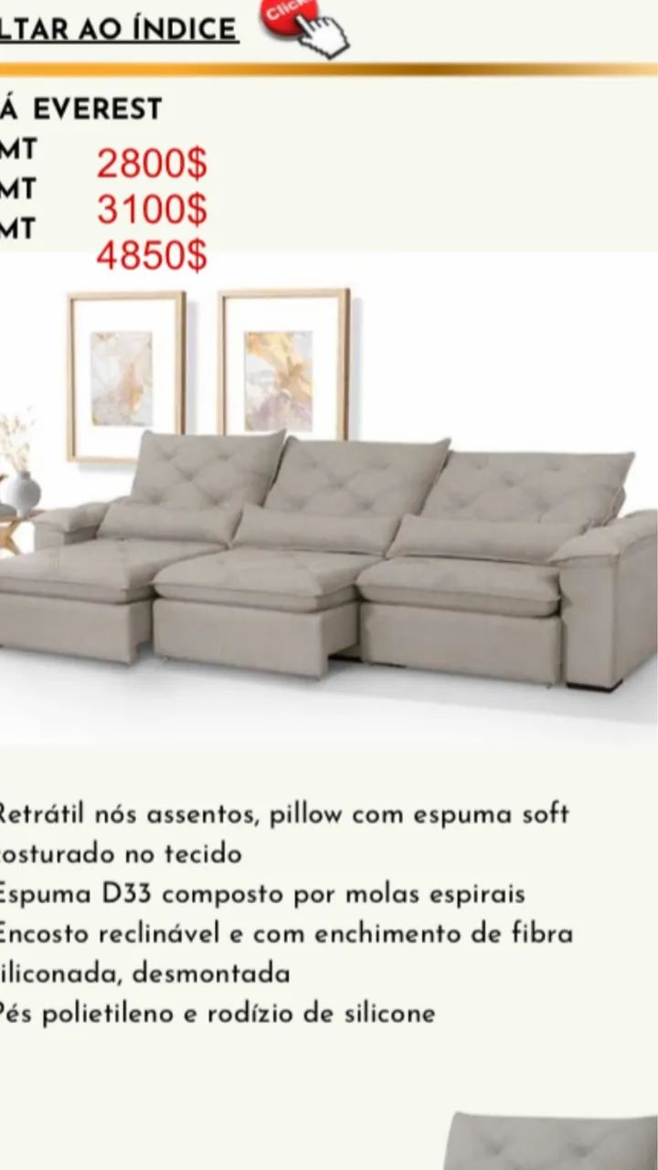 Sofá com molas aspirais 