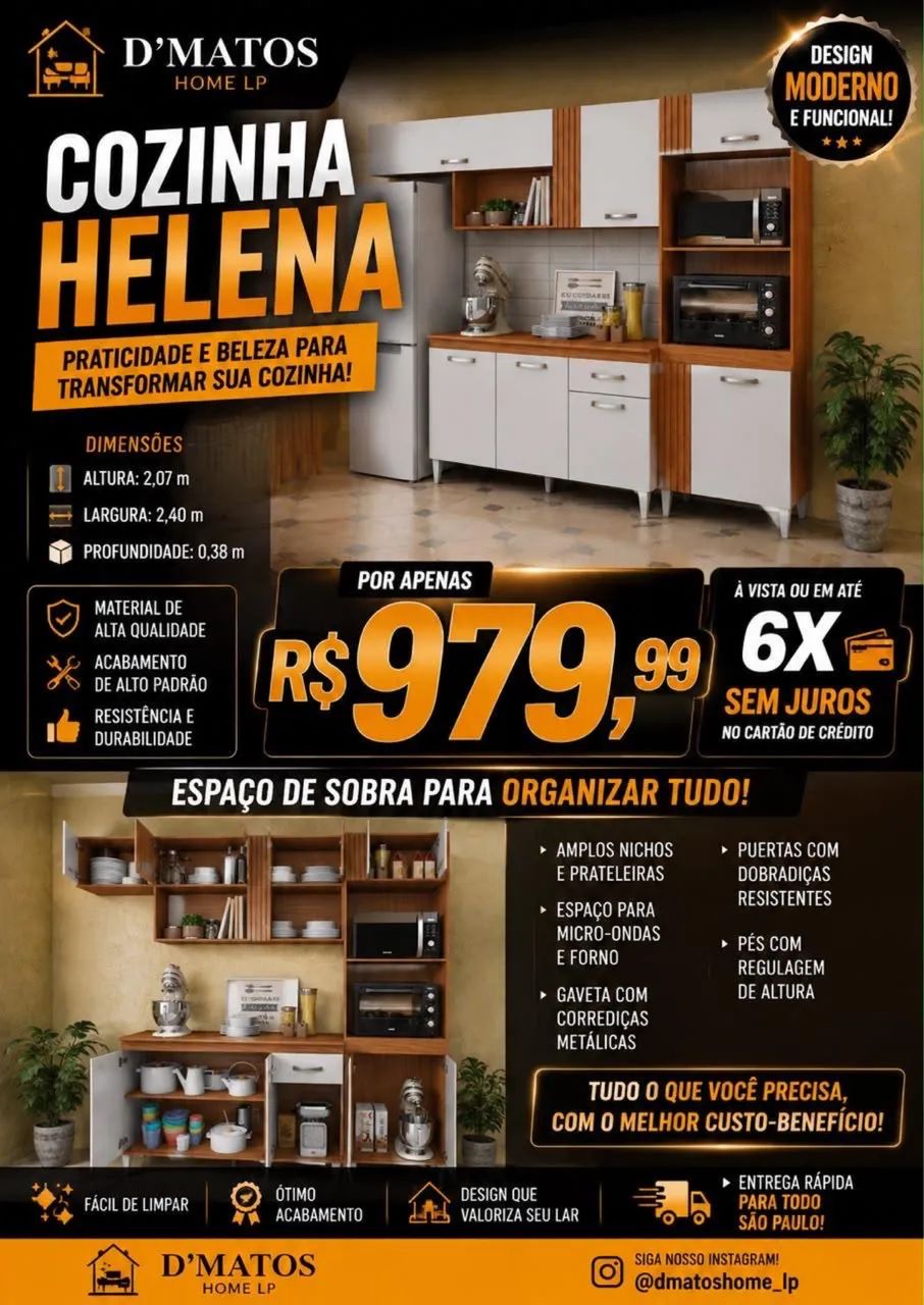 Armário de Cozinha Helena Completo 