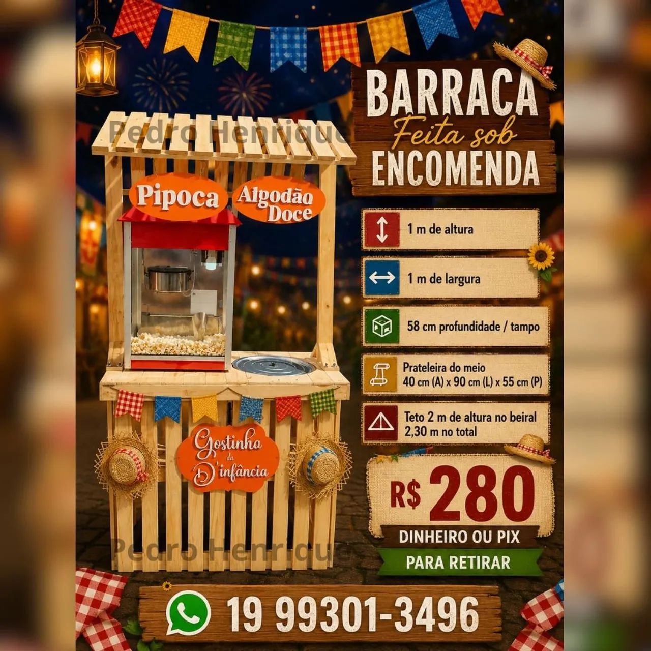 Barraca desmontável feita por encomenda 
