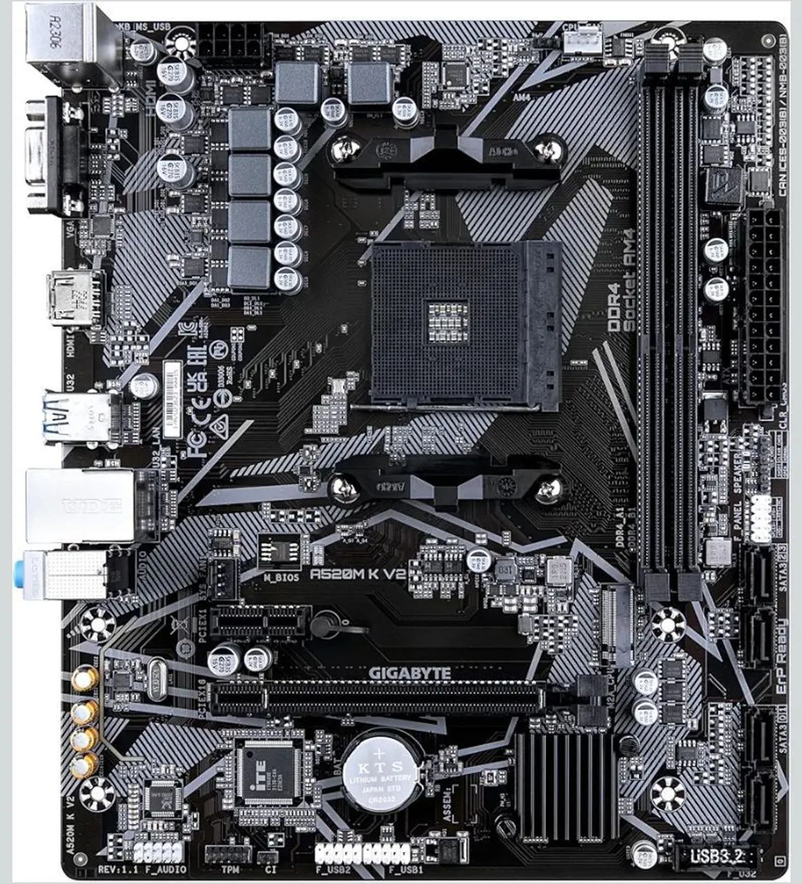 VEMDO PLACA MÃE DE GIGABYTE A520M K V2 NOVA ACEITO PROPOSTAS  - Foto 3