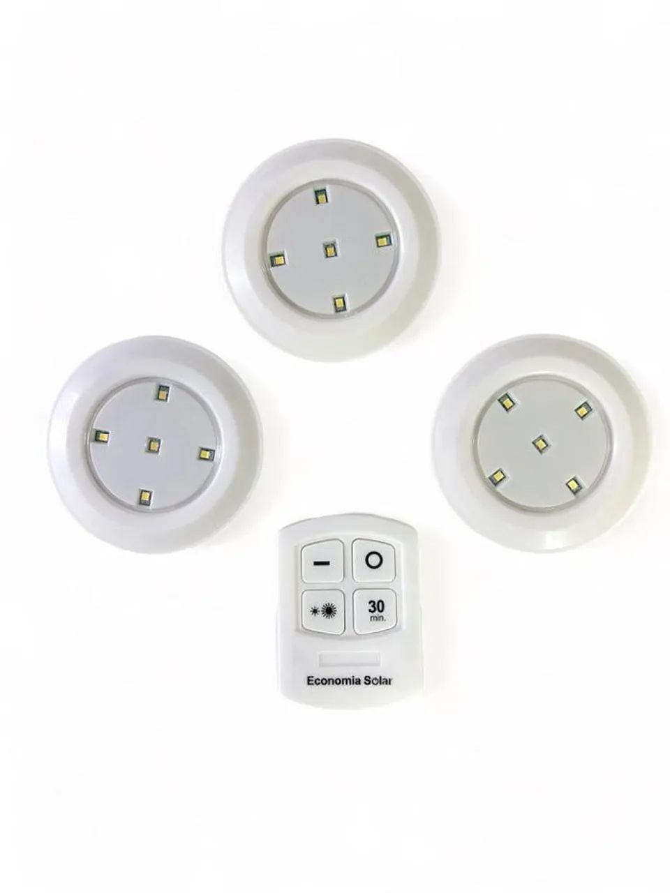 Kit 3 Lâmpadas Led Com Controle Sem Fio - Foto 2