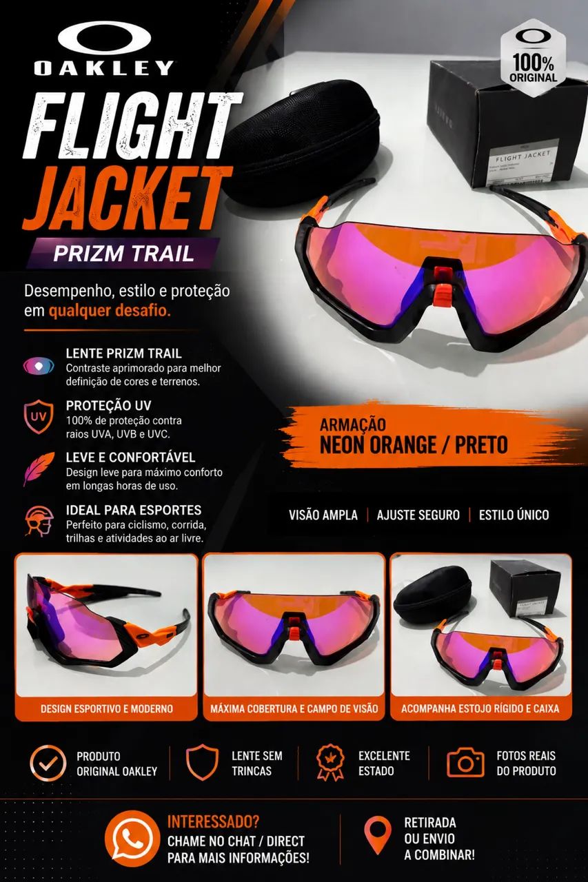 Oakley Flight Jacket Prizm Trail - Original (clássico