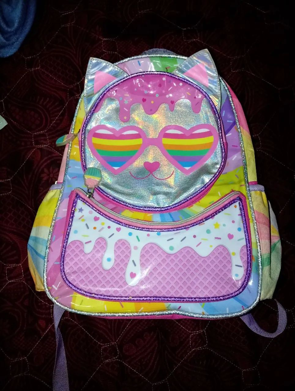 Mochila gato holográfico 