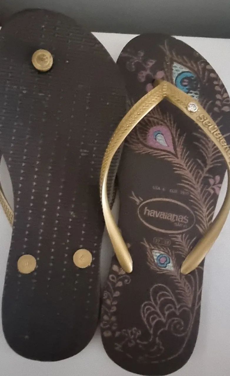 CHINELO HAVAIANAS SLIM PEACOCK - NÚMERO 37. - Foto 4
