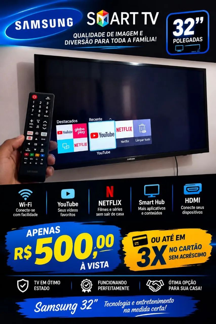 SMART TV SAMSUNG 32 POLEGADAS 
