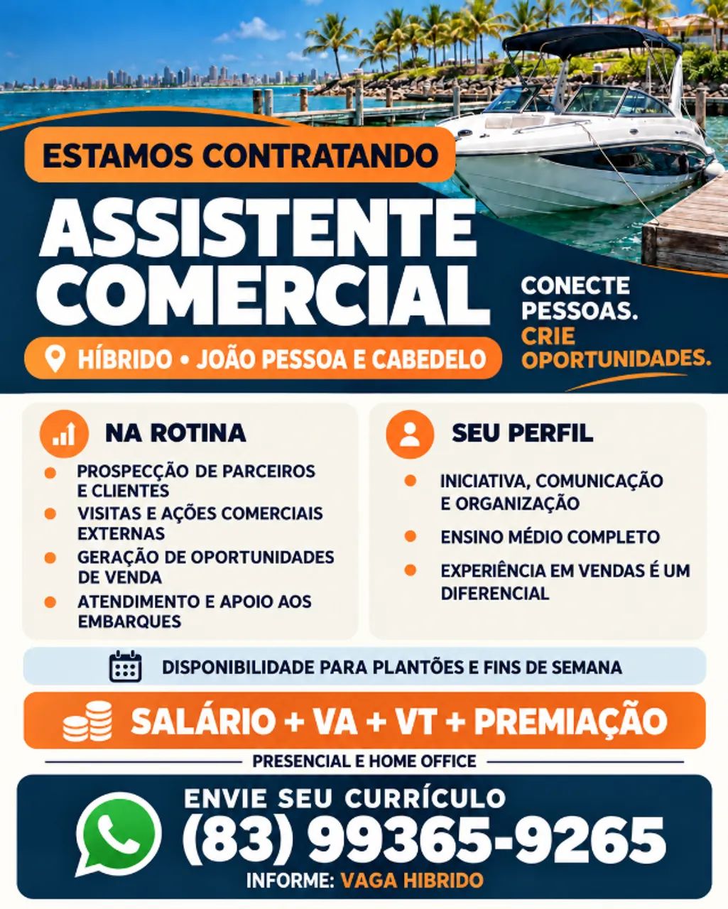 Assistente Comercial Híbrido | João Pessoa e Cabedelo PB