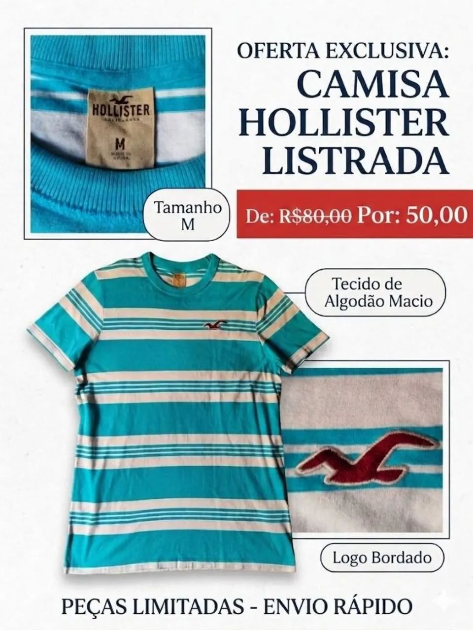 Camisa Hollister Listrada - Foto 4