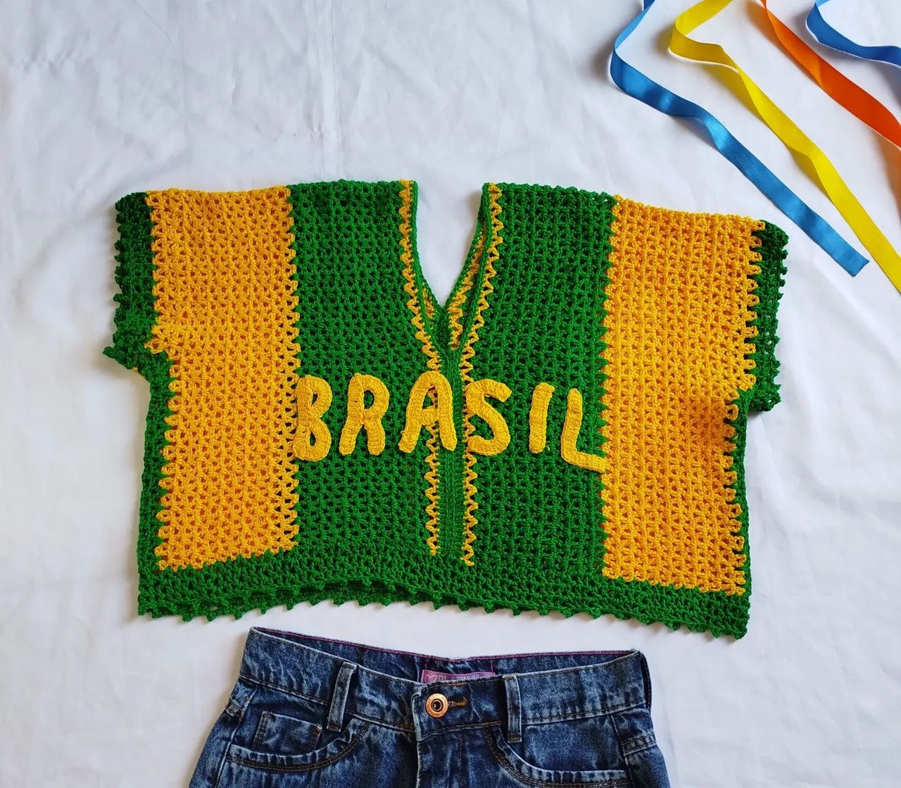 Blusa Brasil Crochê 