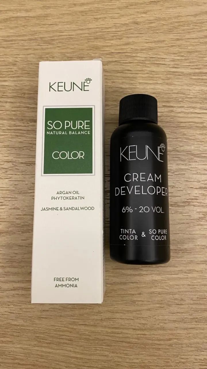 Keune So Pure Color 7.22 e Cream Developer 6% - 20 Vol.