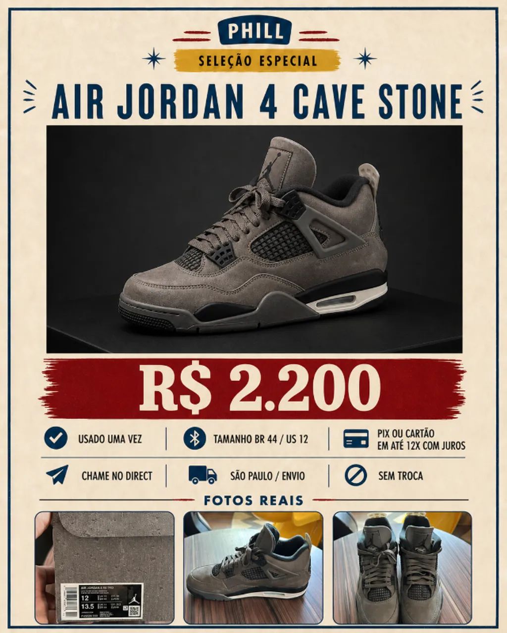 AIR JORDAN 4 CAVE STONE