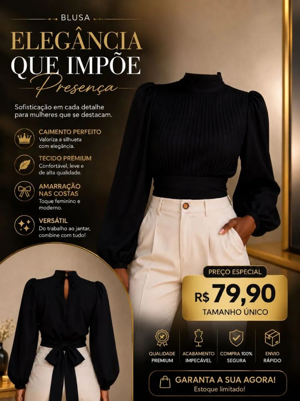 Blusa Elegância que Impressiona
