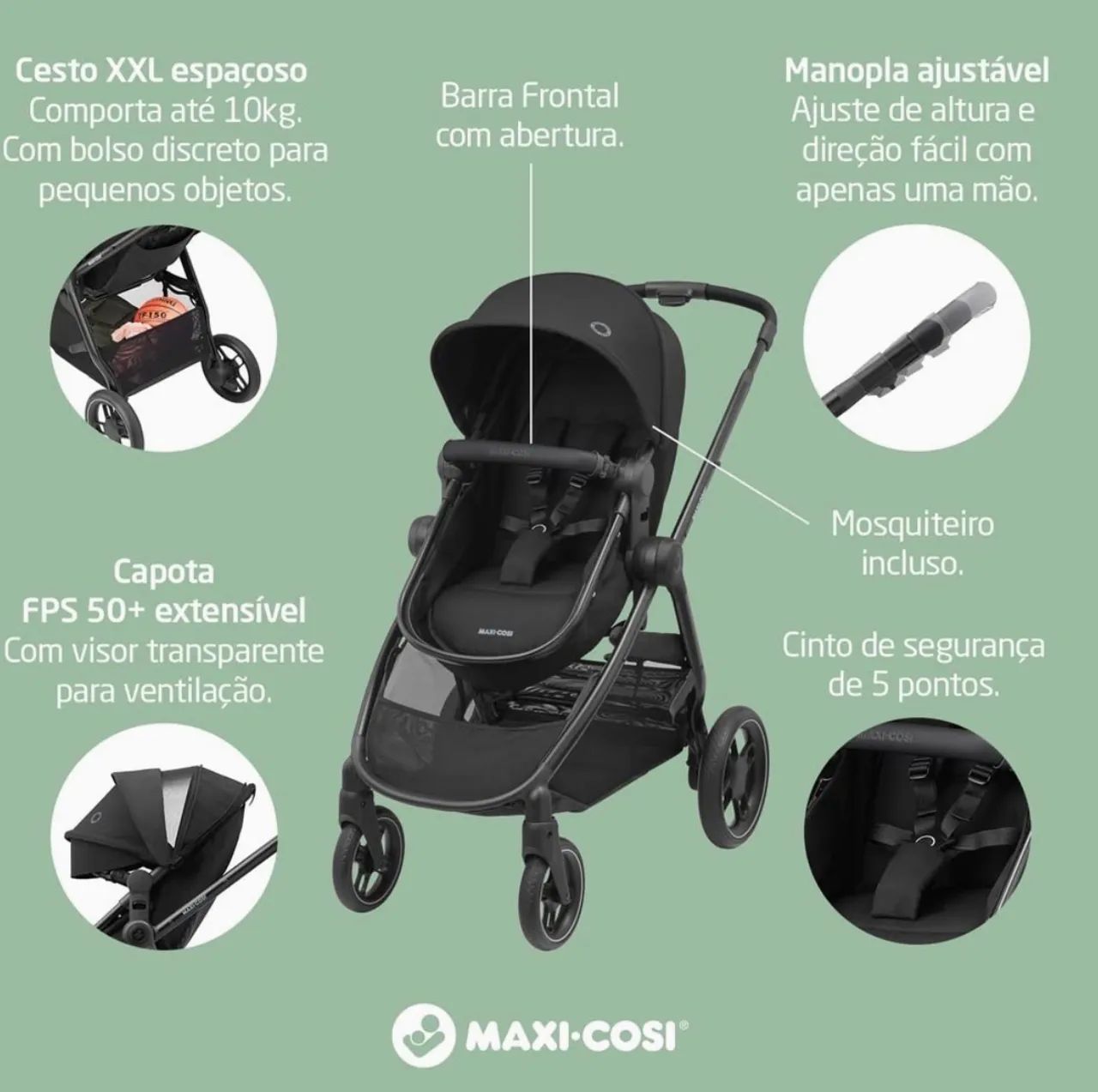 Carrinho de bebê+ bebê conforto Maxi Cosi - Foto 4