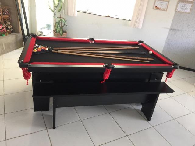Mesa Charme Promoção | Mesa Preta | Tecido Preto | Borda Vermelha | Modelo: QVSV9052 - Foto 2