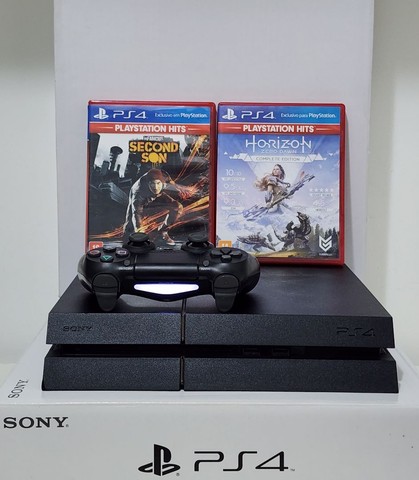 PS4 - Playstation 4 - 1TB- c/ Jogos (HORIZON ZERO DAWN e SECOND SON)
