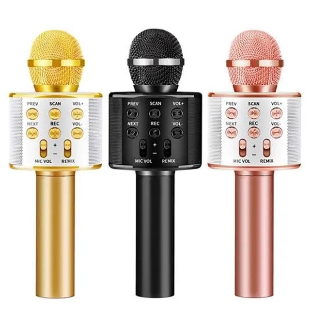 Microfone Bluetooth Sem Fio r Karaoke Reporter Cores Com