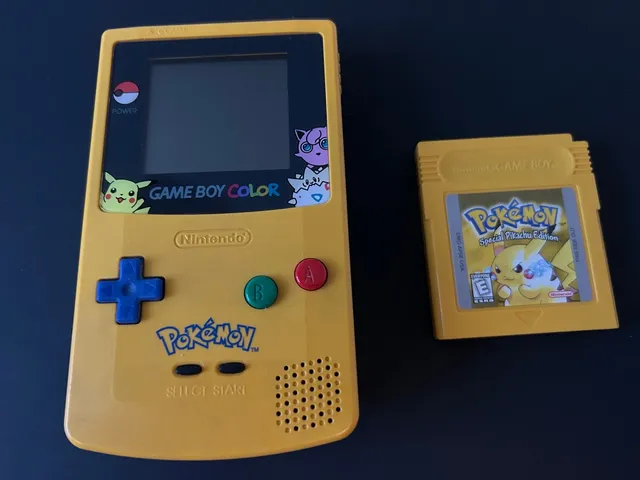 caixa com berço repro para pokemon yellow de gameboy classic gb