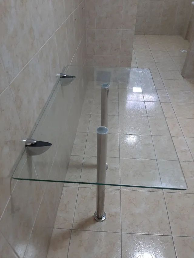 Mesa de Vidro Temperado 100 x 60 cm + Base de Inox - Foto 2