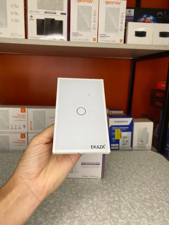 Interruptor Branco Wi-Fi+Ble 1 Botão 4x2 Progamável, Controle pelo App, Pronta Entrega