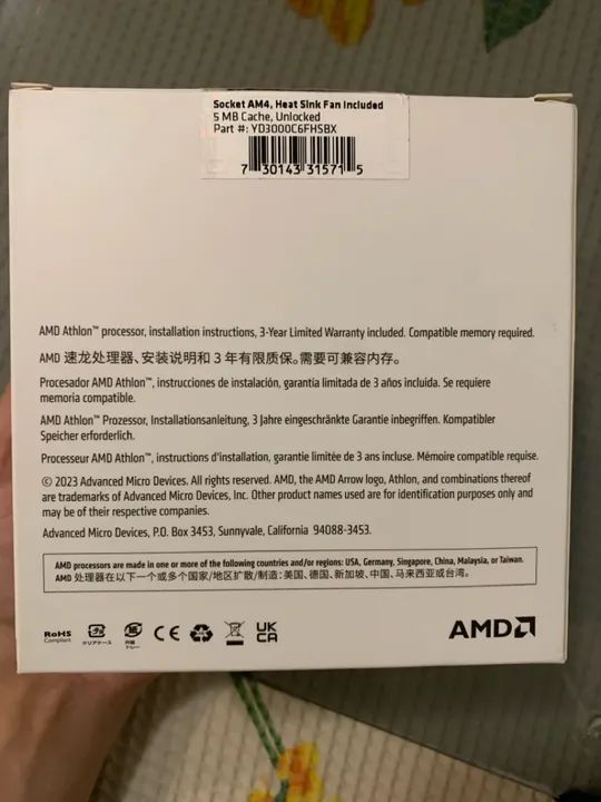 Processador AMD Athlon 3000G, 3.5GHz, AM4, Com vídeo integrado [Novo] - Foto 6