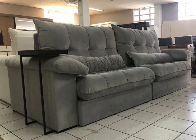 Sofá Retrátil e Reclinável 2,50m Molas Ensacadas Luxury p76 - Foto 2