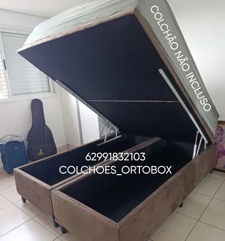Cama box baú Queen size estrutura reforçada