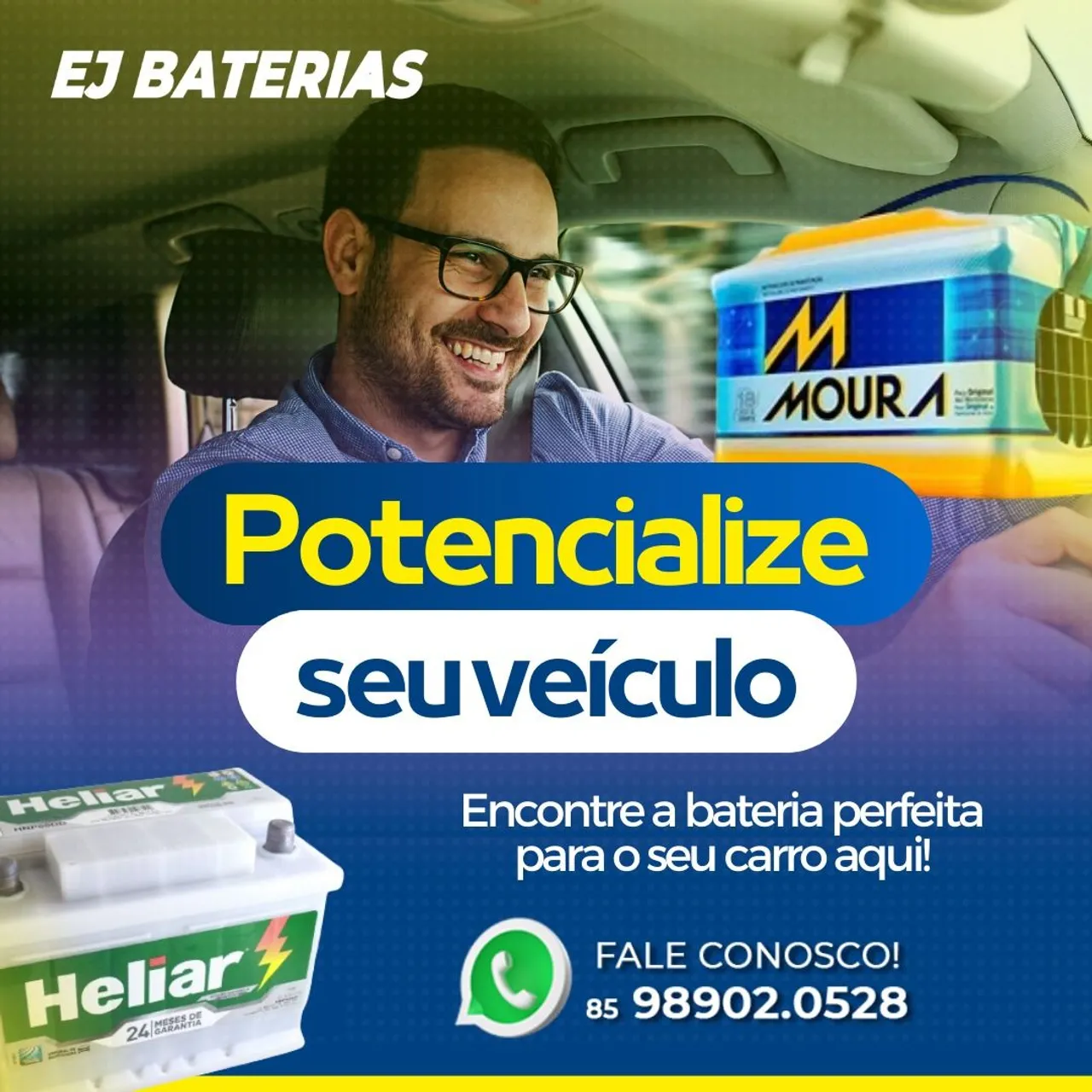 Bateria 90 amperes moura e heliar