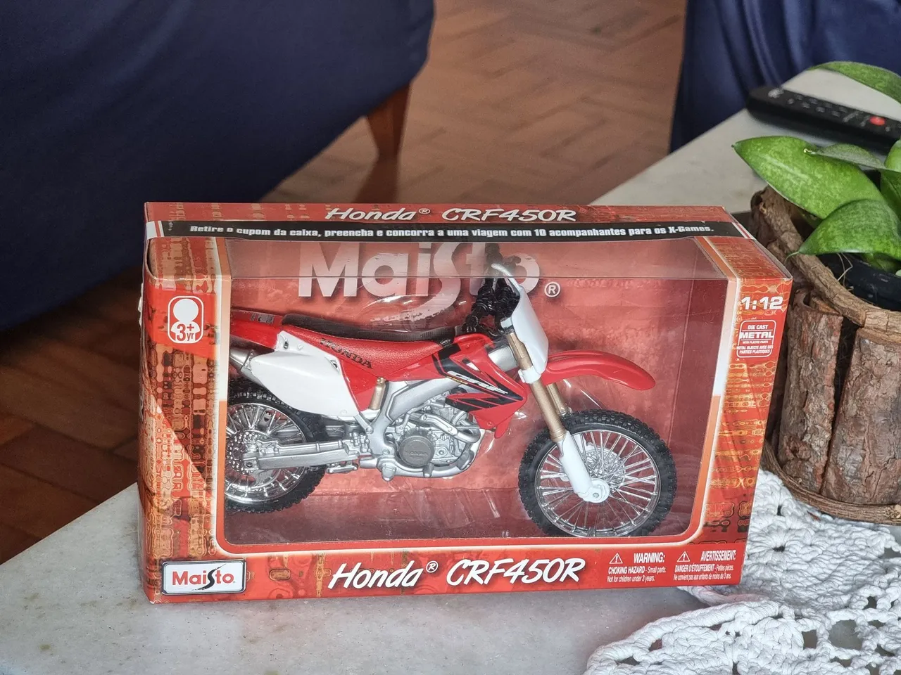 Miniatura Honda CRF450R 1:12 - Maisto (Nova na Caixa)<br>