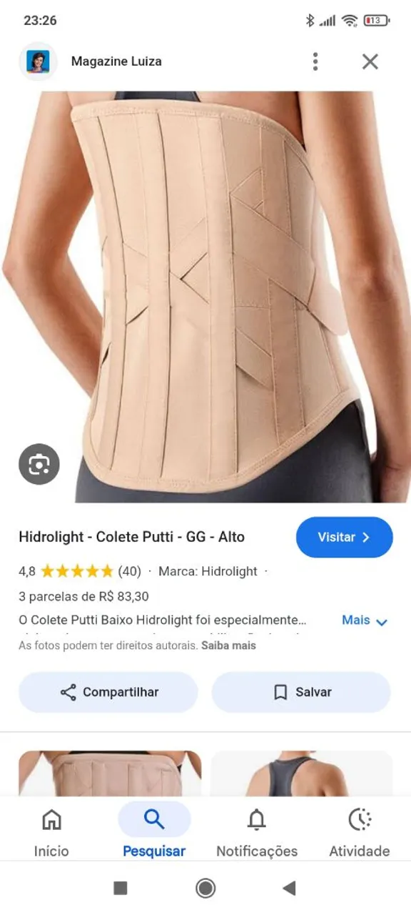 Colete Putti Hidrolight GG-Alto