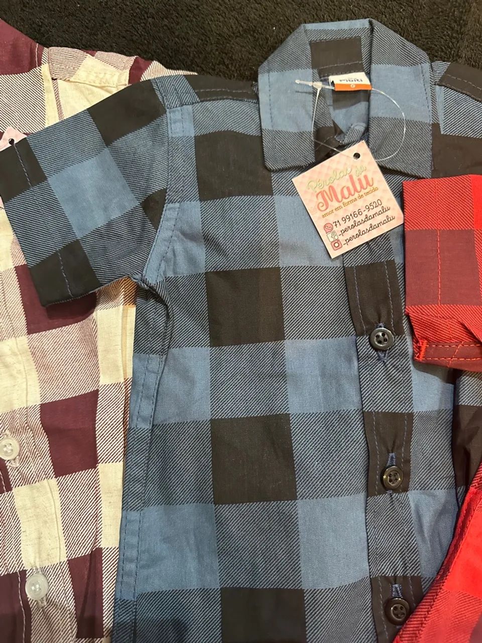 Camisa xadrez para bebê TAM G - Foto 2