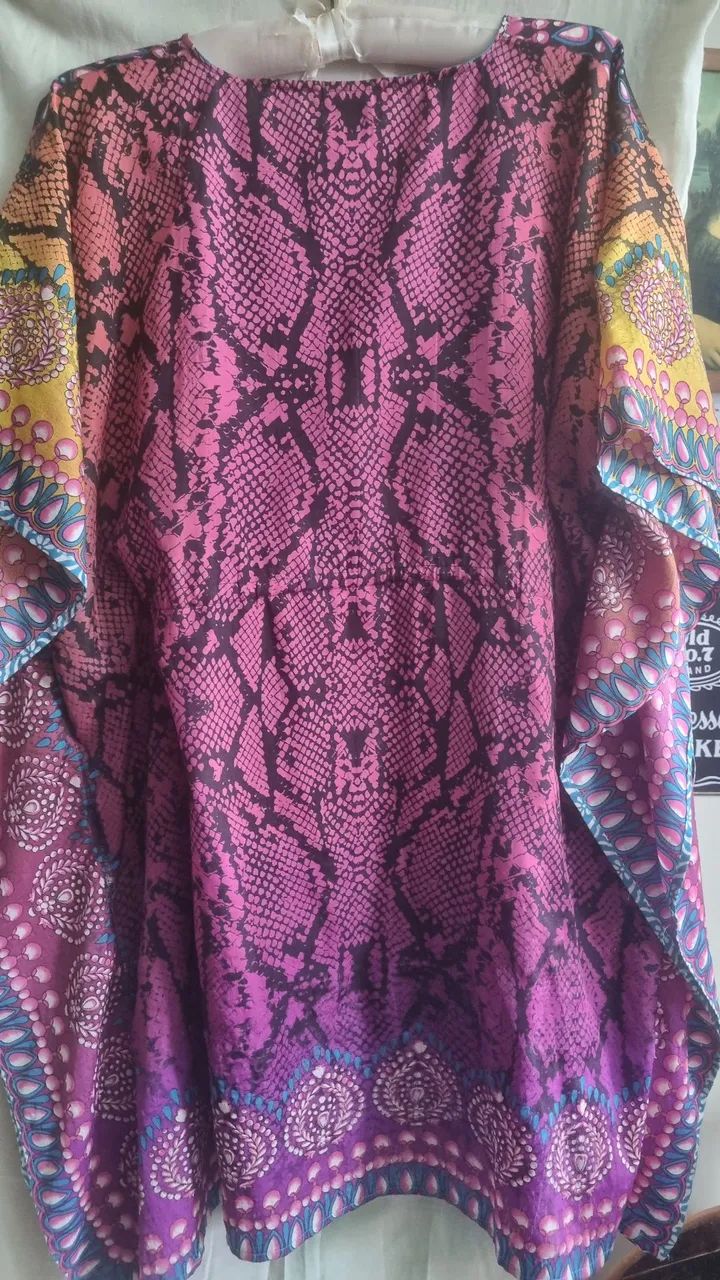 Kaftan estampado com amarração - Foto 3