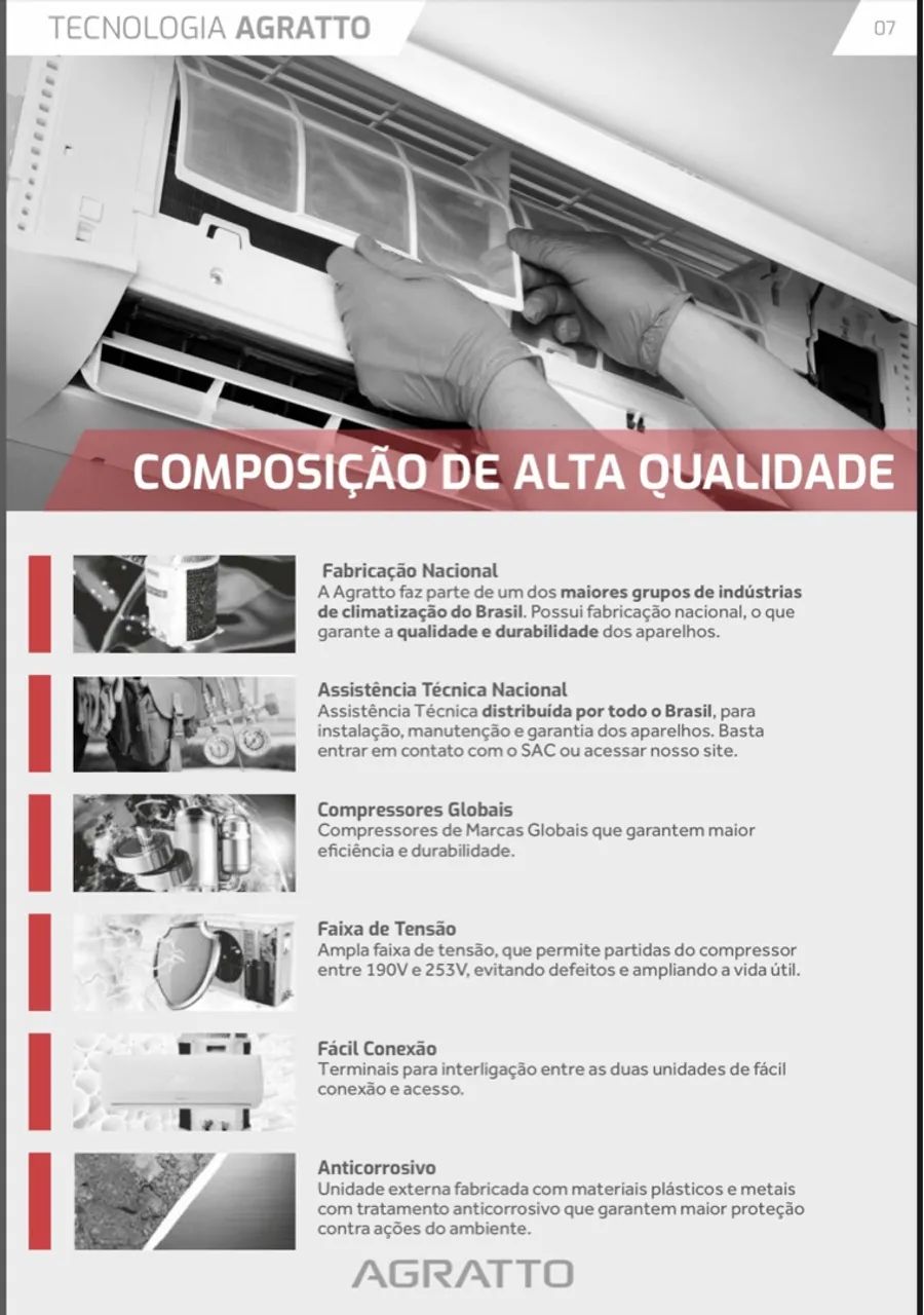 Ar Condicionado Split Hi-Wall Inverter Agratto 9.000 BTUs - Foto 3