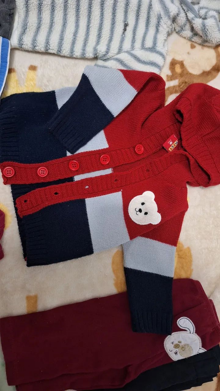 Lotinho de inverno casacos e camisas 13 peças novas e seminovas menino bebê g e gg