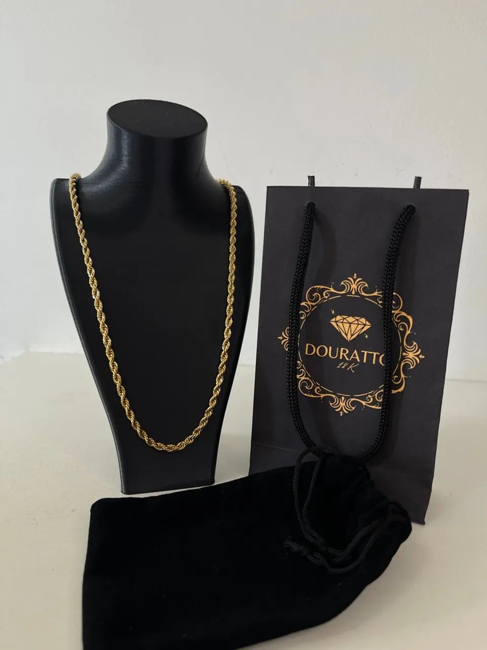 Colar banhado a ouro 18K - Cordão baiano 5mm