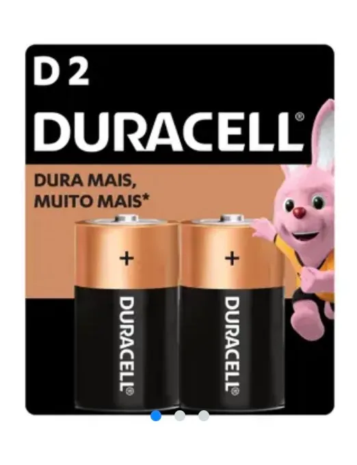 Pilhas Alcalinas Duracell D2 - Longa Duração