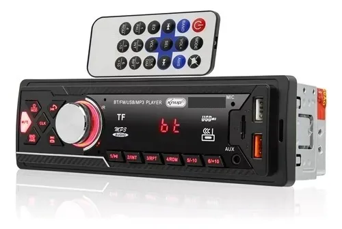 Som Automotivo Carro Rádio am/fm Bluetooth Mp3 Usb Micro Sd Auxiliar P2 Knup KP-RA914