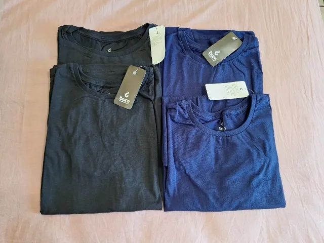 4 Camisetas Básicas 100% Algodão Manga Curta Gola Careca Tamanho P