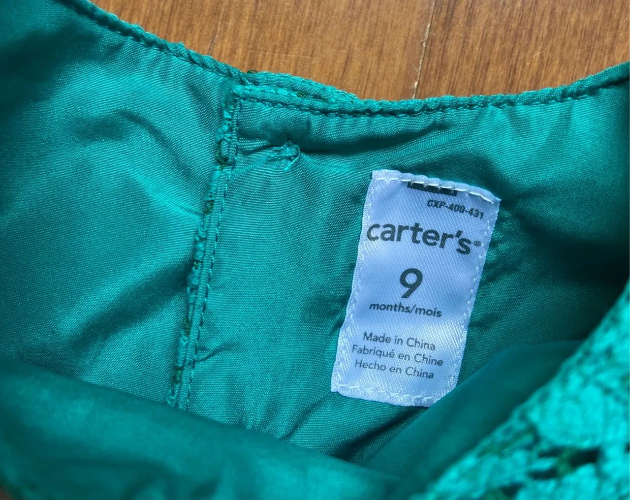 Vestido verde festa carters novo tag etiqueta Natal 9m - Foto 2