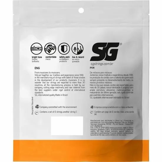 Encordoamento Para Violão Aço .012 Bronze SG - Foto 2