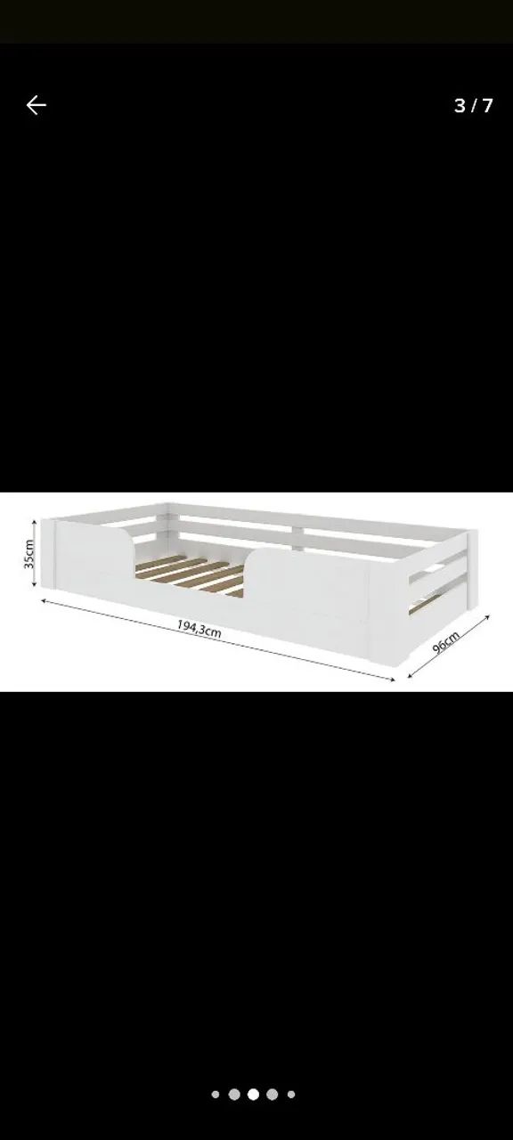 Cama infantil com grade de proteção 