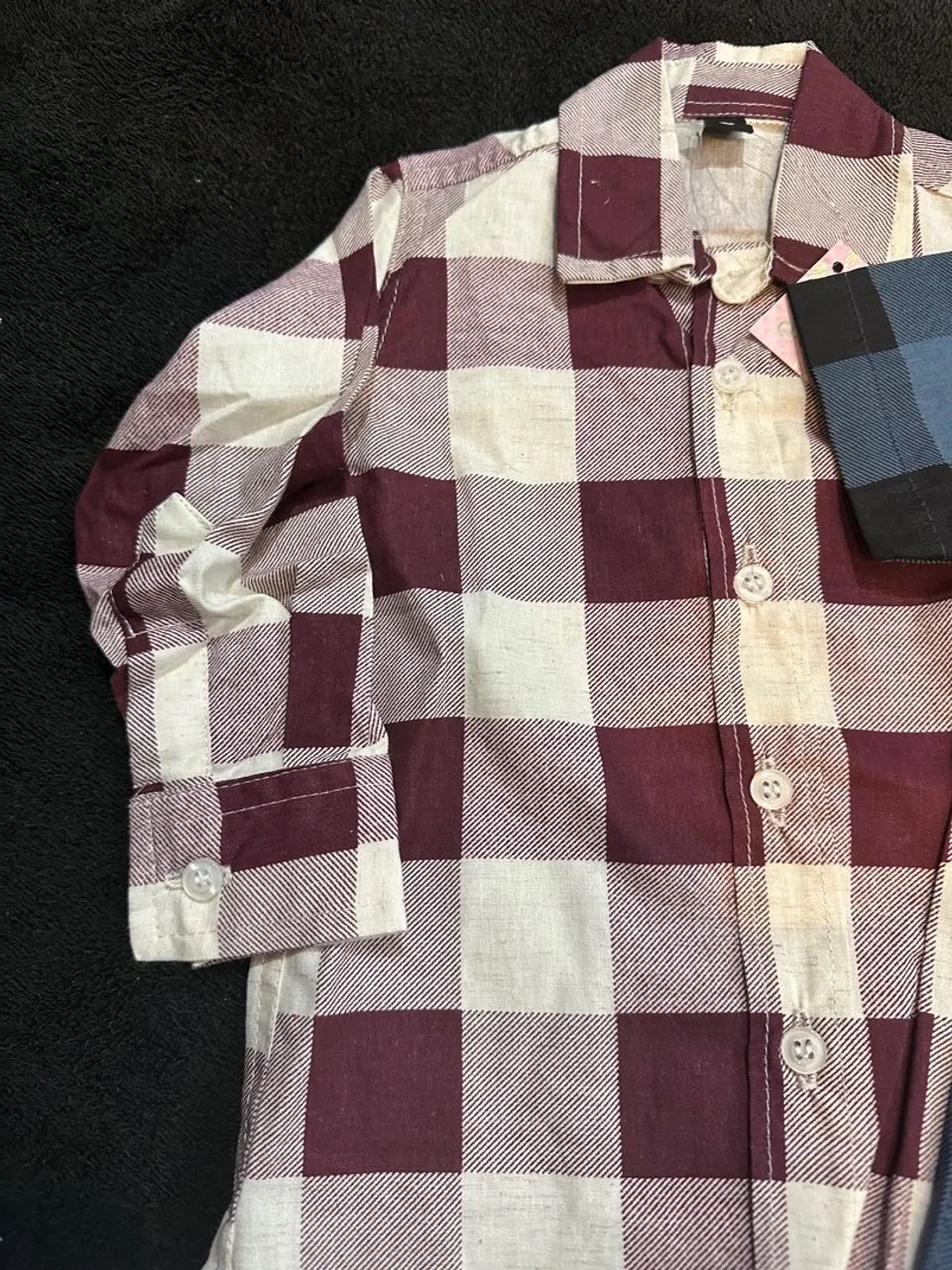 Camisa xadrez para bebê TAM G - Foto 3