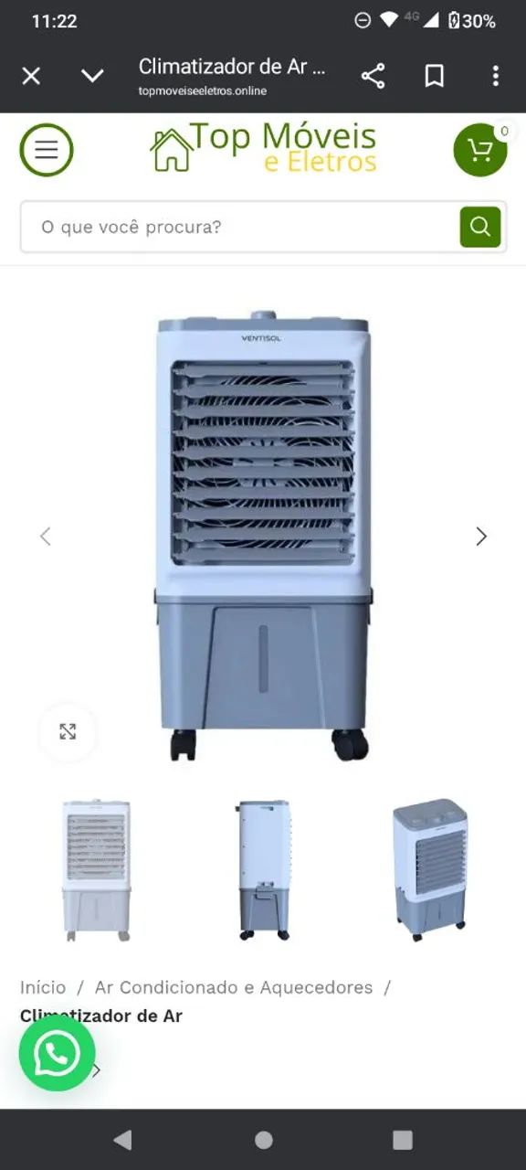 Climatizador de ar evaporativo 5 em 1 portátil 16L 20m² - CLIN16 110V